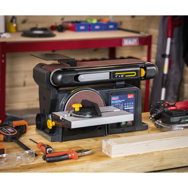 Sealey SM914 ⏐ 915 x 100mm Belt/150mm Disc Sander 370W/230V
