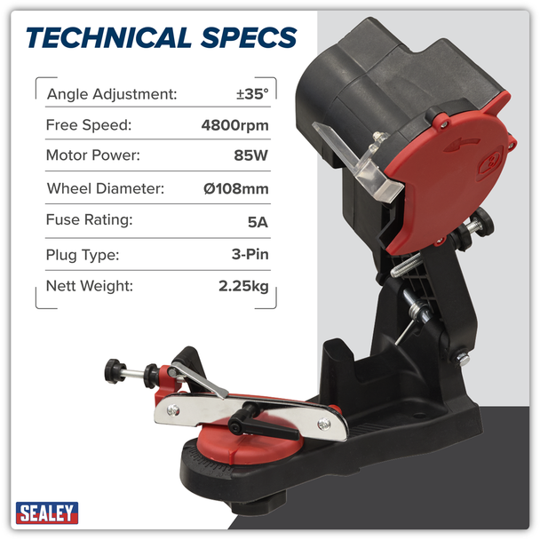 Sealey SMS2002C ⏐ Bench Mounting Chainsaw Sharpener 85W