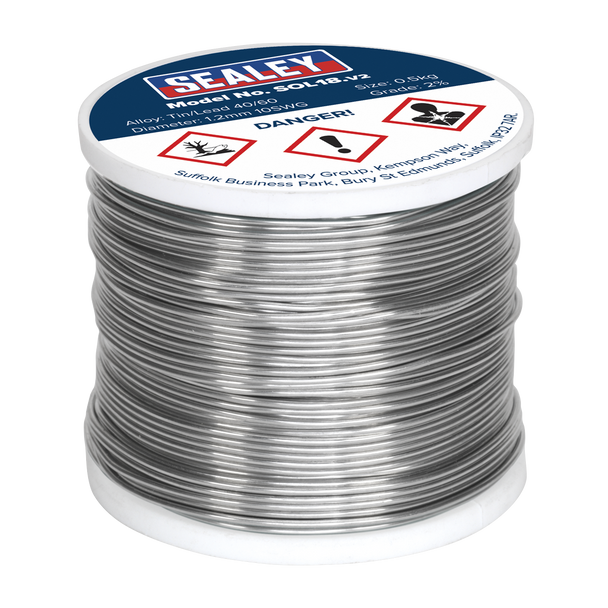 Sealey SOL18 ⏐ Quick Flow Solder Wire 1.2mm/18SWG 0.5kg Reel