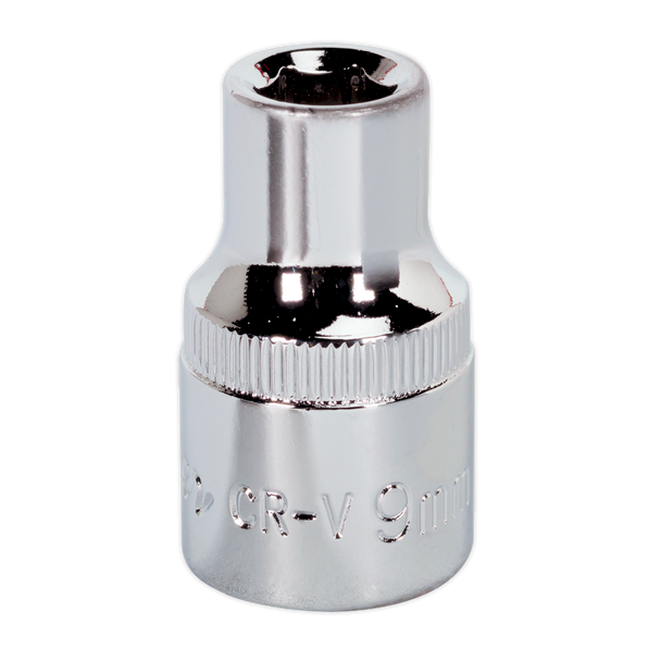 Sealey SP1209 ⏐ Premier Fully Polished Socket 1/2"Sq Drive 9mm