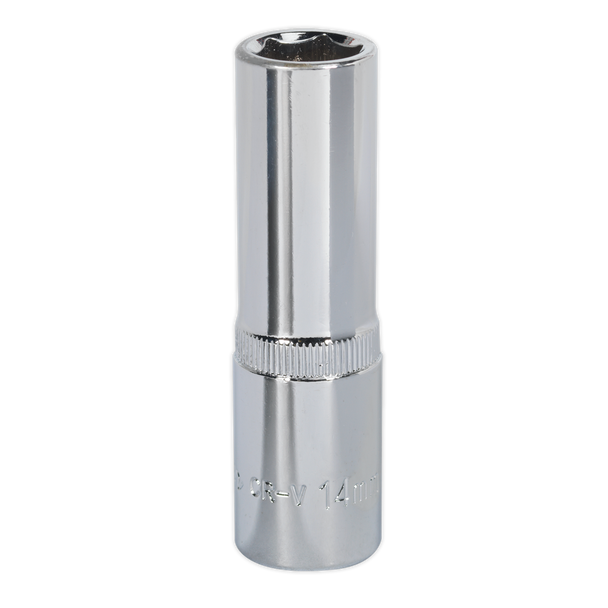 Sealey SP1214D ⏐ Premier Fully Polished Deep Socket 1/2"Sq Drive 14mm