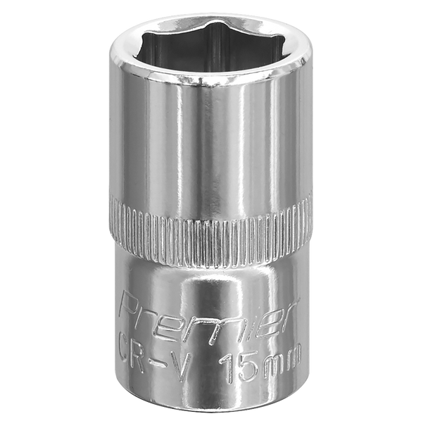 Sealey SP1215 ⏐ Premier Fully Polished Socket 1/2"Sq Drive 15mm