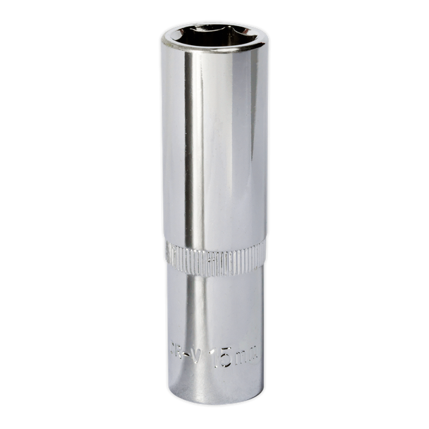 Sealey SP1215D ⏐ Premier Fully Polished Deep Socket 1/2"Sq Drive 15mm