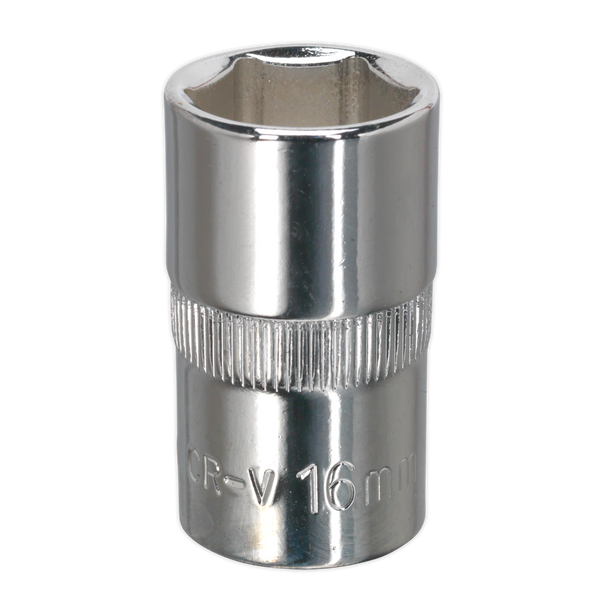 Sealey SP1216 ⏐ Premier Fully Polished Socket 1/2"Sq Drive 16mm