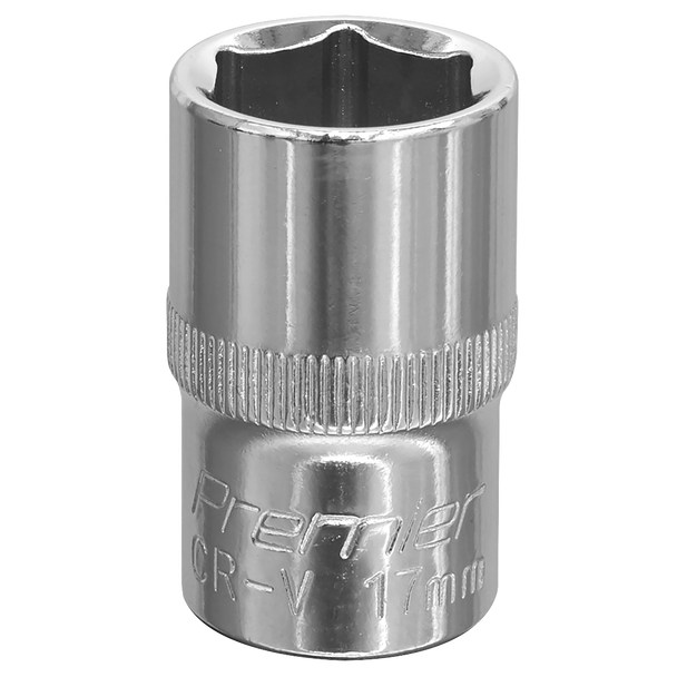 Sealey SP1217 ⏐ Premier Fully Polished Socket 1/2"Sq Drive 17mm