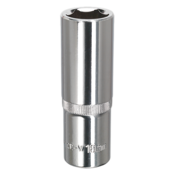 Sealey SP1218D ⏐ Premier Fully Polished Deep Socket 1/2"Sq Drive 18mm