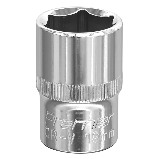 Sealey SP1219 ⏐ Premier Fully Polished Socket 1/2"Sq Drive 19mm