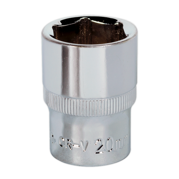Sealey SP1220 ⏐ Premier Fully Polished Socket 1/2"Sq Drive 20mm