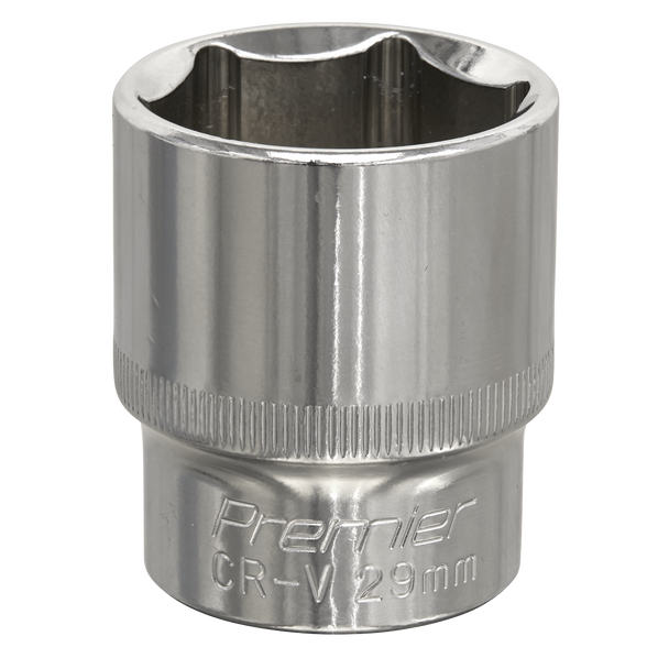 Sealey SP1229 ⏐ Premier Fully Polished Socket 1/2"Sq Drive 29mm