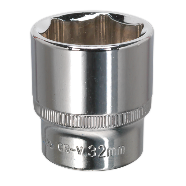 Sealey SP1232 ⏐ Premier Fully Polished Socket 1/2"Sq Drive 32mm