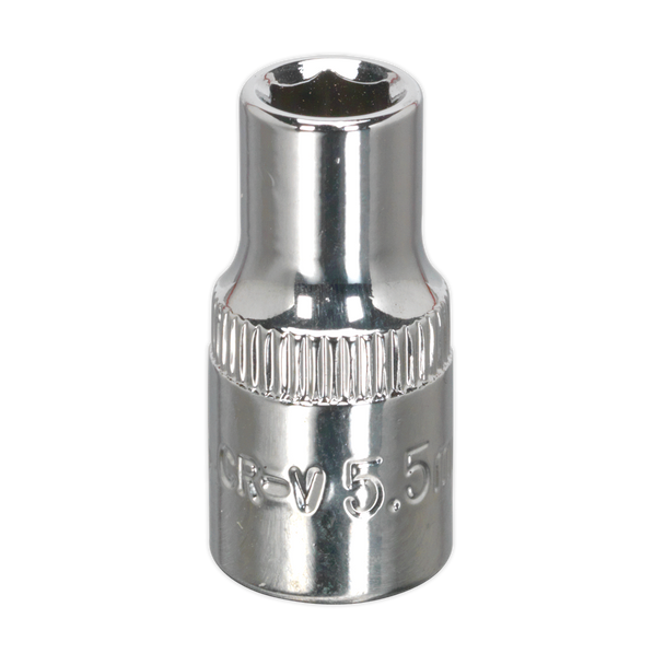 Sealey SP14055 ⏐ Premier Fully Polished Socket 1/4"Sq Drive 5.5mm