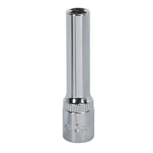 Sealey SP14055D ⏐ Premier Fully Polished Deep Socket 1/4"Sq Drive 5.5mm