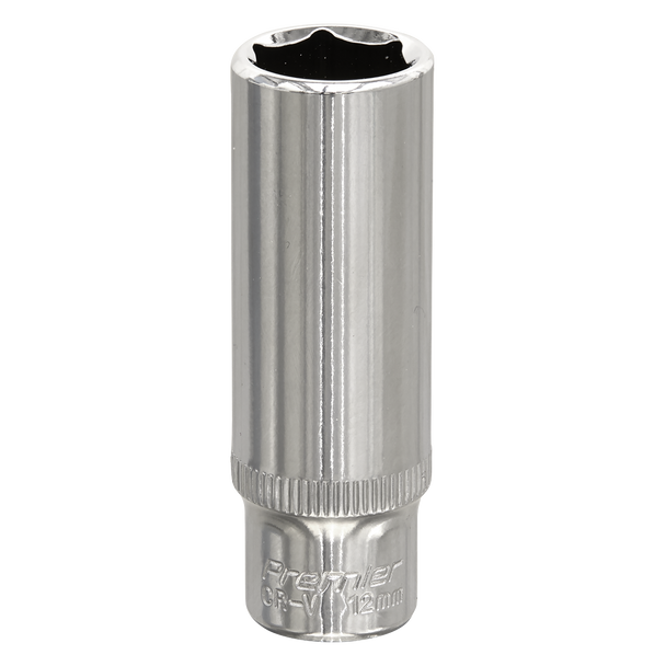 Sealey SP1412D ⏐ Premier Fully Polished Deep Socket 1/4"Sq Drive 12mm