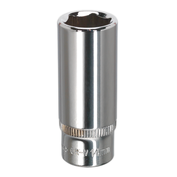 Sealey SP1414D ⏐ Premier Fully Polished Deep Socket 1/4"Sq Drive 14mm