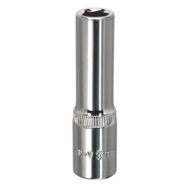 Sealey SP3809D ⏐ Premier Fully Polished Deep Socket 3/8"Sq Drive 9mm
