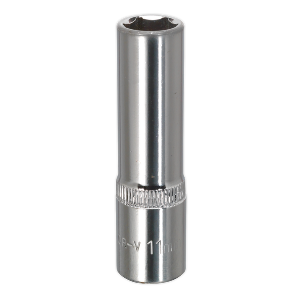 Sealey SP3811D ⏐ Premier Fully Polished Deep Socket 3/8"Sq Drive 11mm
