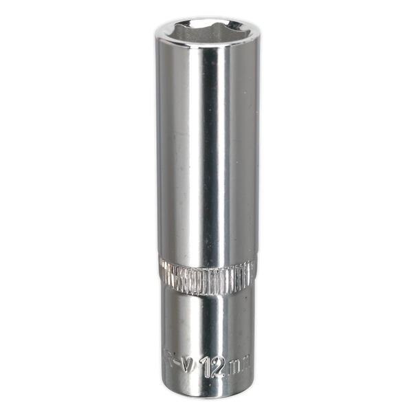 Sealey SP3812D ⏐ Premier Fully Polished Deep Socket 3/8"Sq Drive 12mm