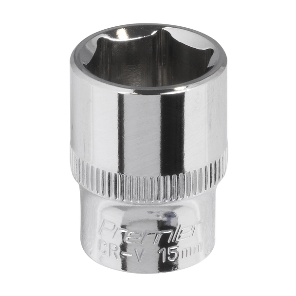 Sealey SP3815 ⏐ Premier Fully Polished Socket 3/8"Sq Drive 15mm