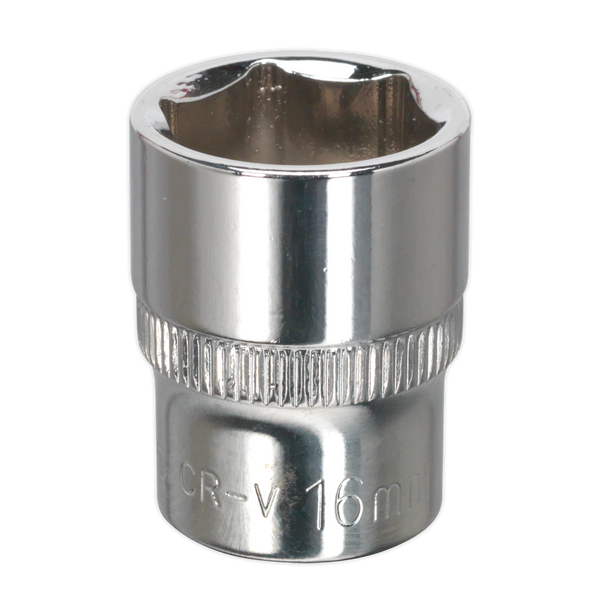 Sealey SP3816 ⏐ Premier Fully Polished Socket 3/8"Sq Drive 16mm