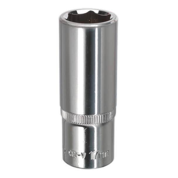 Sealey SP3817D ⏐ Premier Fully Polished Deep Socket 3/8"Sq Drive 17mm