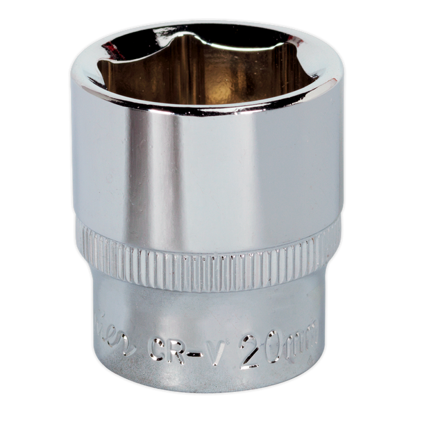 Sealey SP3820 ⏐ Premier Fully Polished Socket 3/8"Sq Drive 20mm