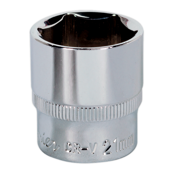 Sealey SP3821 ⏐ Premier Fully Polished Socket 3/8"Sq Drive 21mm