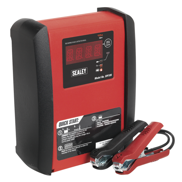 Sealey SPI10S ⏐ 12V Intelligent Speed Charge Battery Charger/Maintainer 10A