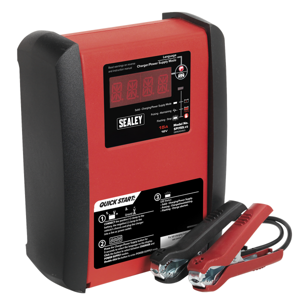Sealey SPI15S ⏐ 12V Intelligent Speed Charge Battery Charger/Maintainer 15A