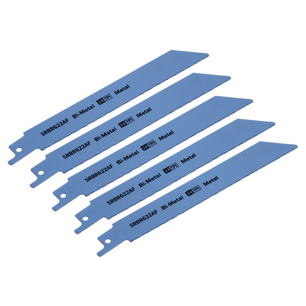 Sealey SRBR622AF ⏐ Reciprocating Saw Blade for Metal 150mm 24tpi - Pack of 5