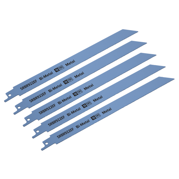 Sealey SRBR922EF ⏐ Reciprocating Saw Blade for Metal 230mm 18tpi - Pack of 5
