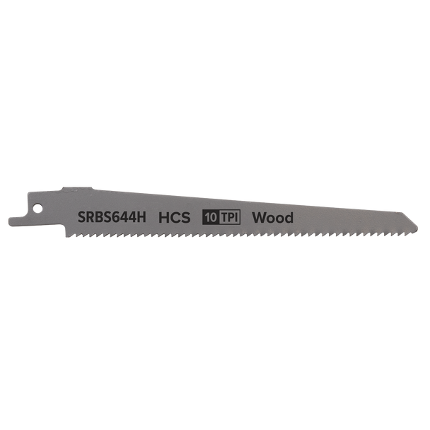 Sealey SRBS644H ⏐ Reciprocating Saw Blade for Clean Wood 150mm 10tpi - Pack of 5