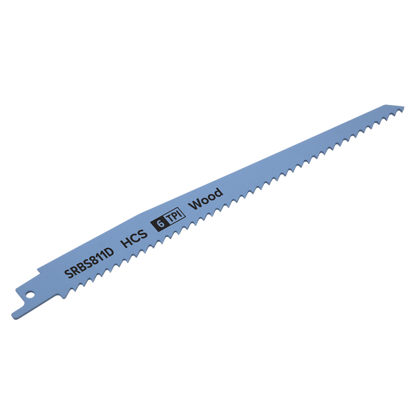 Sealey SRBS811D ⏐ Reciprocating Saw Blade for Clean Wood 200mm 6tpi - Pack of 5