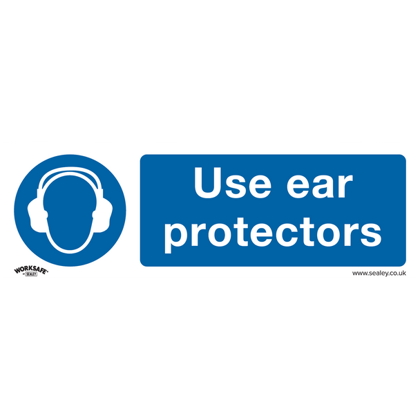 Sealey SS10P1 ⏐ Worksafe® Use Ear Protectors Safety Sign - Rigid Plastic