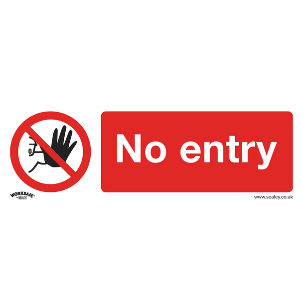 Sealey SS14V1 ⏐ Worksafe® No Entry Safety Sign - Self-Adhesive Vinyl