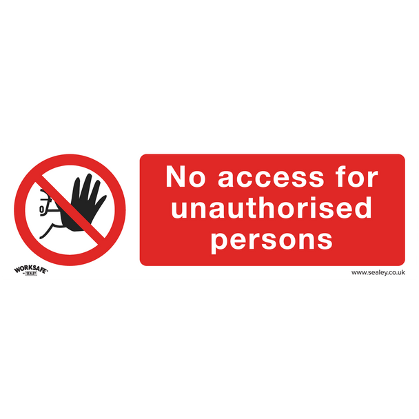 Sealey SS17V10 ⏐ Worksafe® No Access Safety Sign, Self-Adhesive Vinyl - Pack of 10