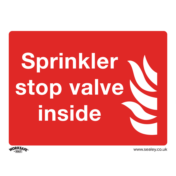 Sealey SS23P1 ⏐ Worksafe® Sprinkler Stop Valve Safety Sign - Rigid Plastic
