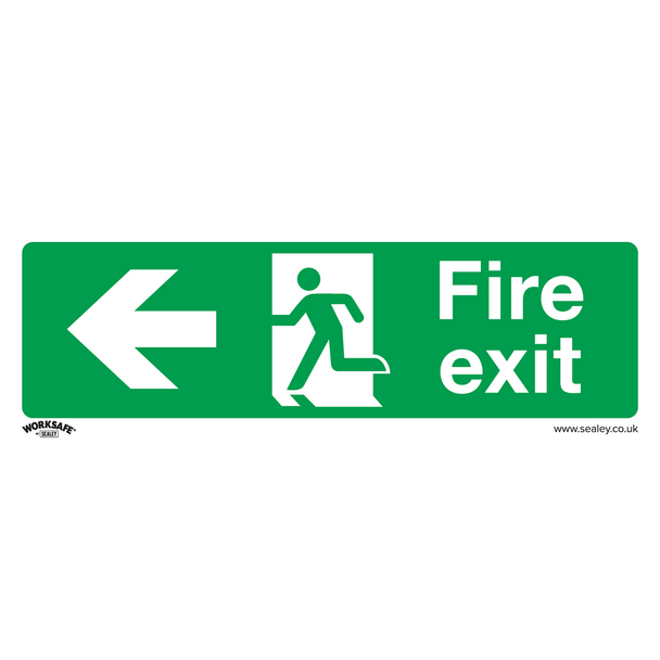Sealey SS25P1 ⏐ Worksafe® Fire Exit (Left) Safety Sign - Rigid Plastic