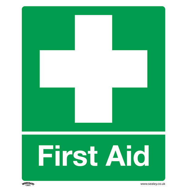 Sealey SS26P1 ⏐ Worksafe® First Aid Safety Sign - Rigid Plastic