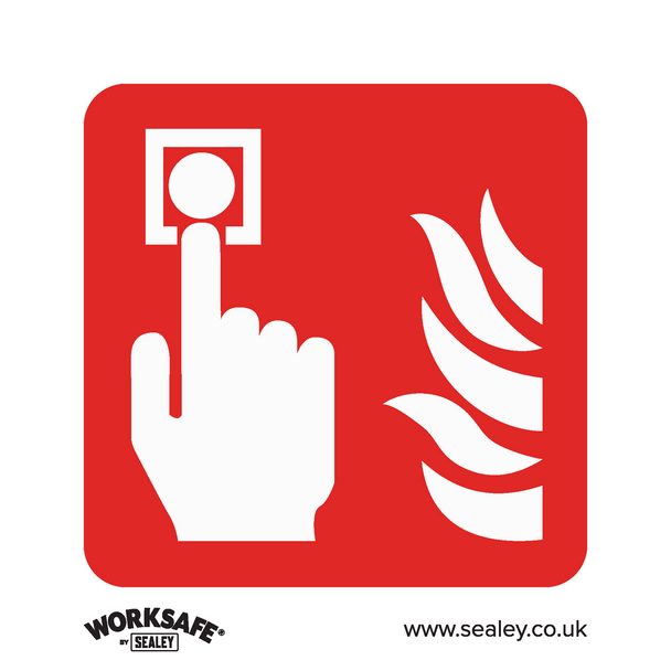 Sealey SS31V10 ⏐ Worksafe® Fire Alarm Symbol Safety Sign, Self-Adhesive Vinyl - Pack of 10