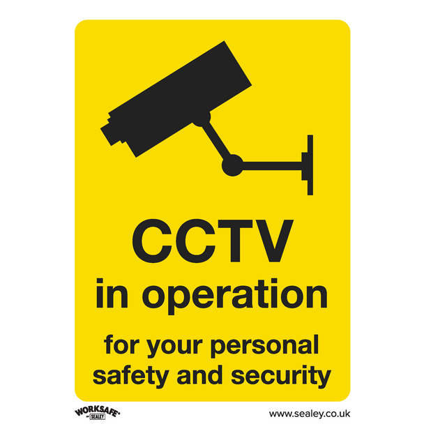 Sealey SS40V1 ⏐ Worksafe® CCTV Safety Sign - Self-Adhesive Vinyl