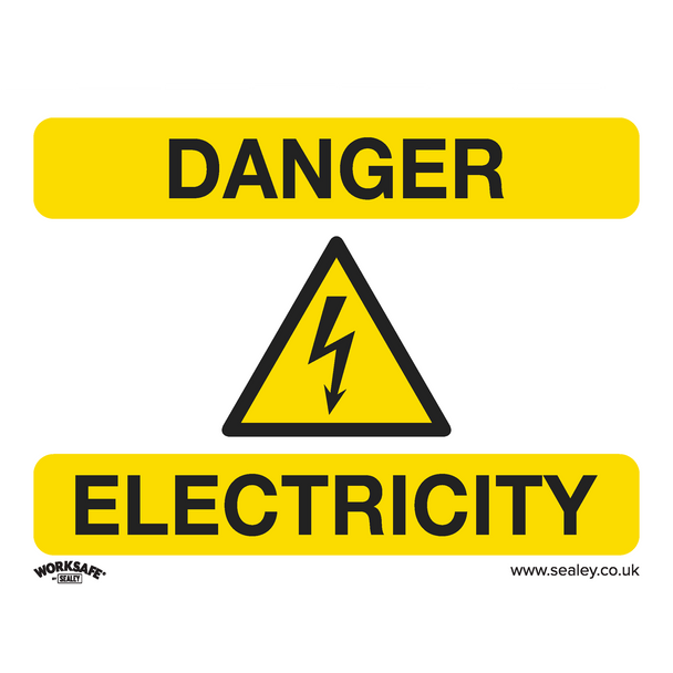 Sealey SS41P1 ⏐ Worksafe® Danger Electricity Safety Sign - Rigid Plastic