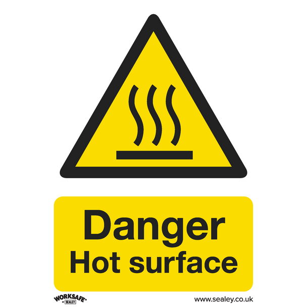 Sealey SS42V1 ⏐ Worksafe® Danger Hot Surface Safety Sign - Self-Adhesive Vinyl