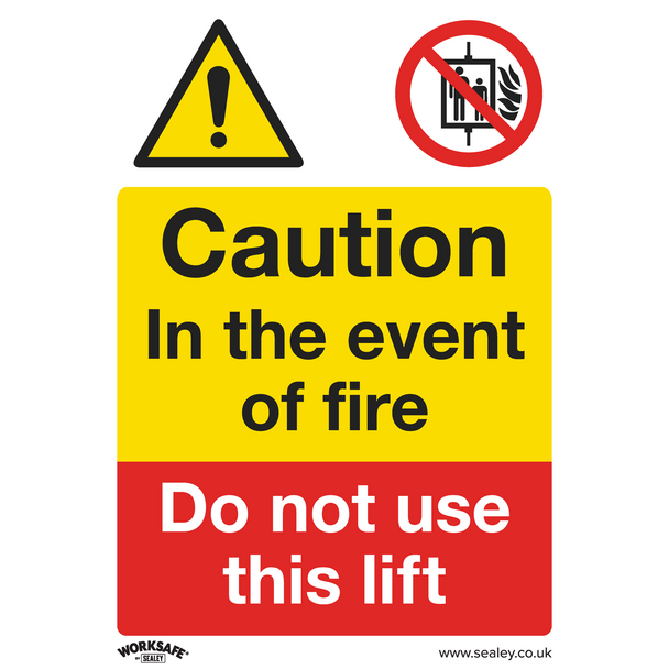 Sealey SS43P10 ⏐ Worksafe® Caution Do Not Use Lift Safety Sign, Rigid Plastic - Pack of 10