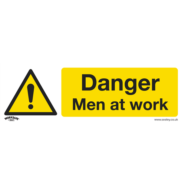 Sealey SS46P10 ⏐ Worksafe® Danger Men At Work Safety Sign, Rigid Plastic - Pack of 10