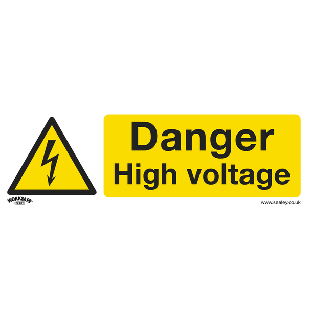 Sealey SS48P1 ⏐ Worksafe® Danger High Voltage Safety Sign - Rigid Plastic