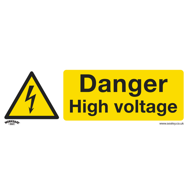Sealey SS48V1 ⏐ Worksafe® Danger High Voltage Safety Sign - Self-Adhesive Vinyl