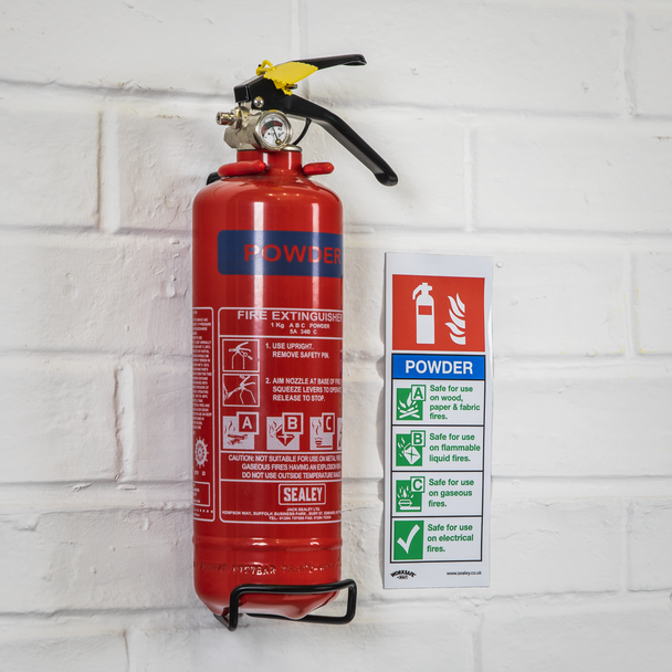 Sealey SS52P1 ⏐ Worksafe® Powder Fire Extinguisher Safety Sign - Rigid Plastic