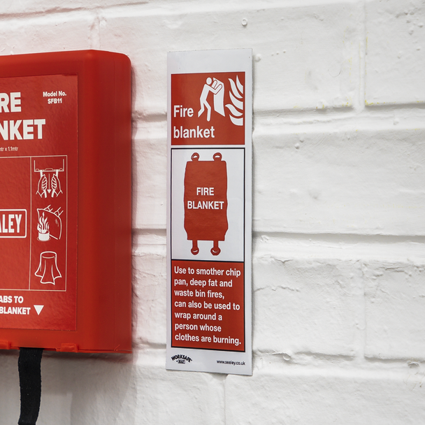Sealey SS53P1 ⏐ Worksafe® Fire Blanket Safety Sign - Rigid Plastic