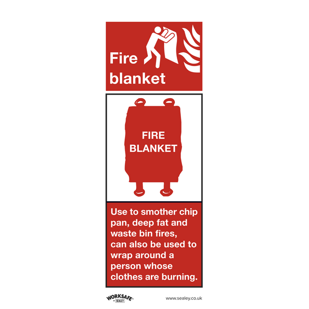 Sealey SS53P1 ⏐ Worksafe® Fire Blanket Safety Sign - Rigid Plastic