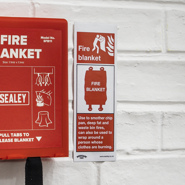 Sealey SS53V1 ⏐ Worksafe® Fire Blanket Safety Sign - Self-Adhesive Vinyl